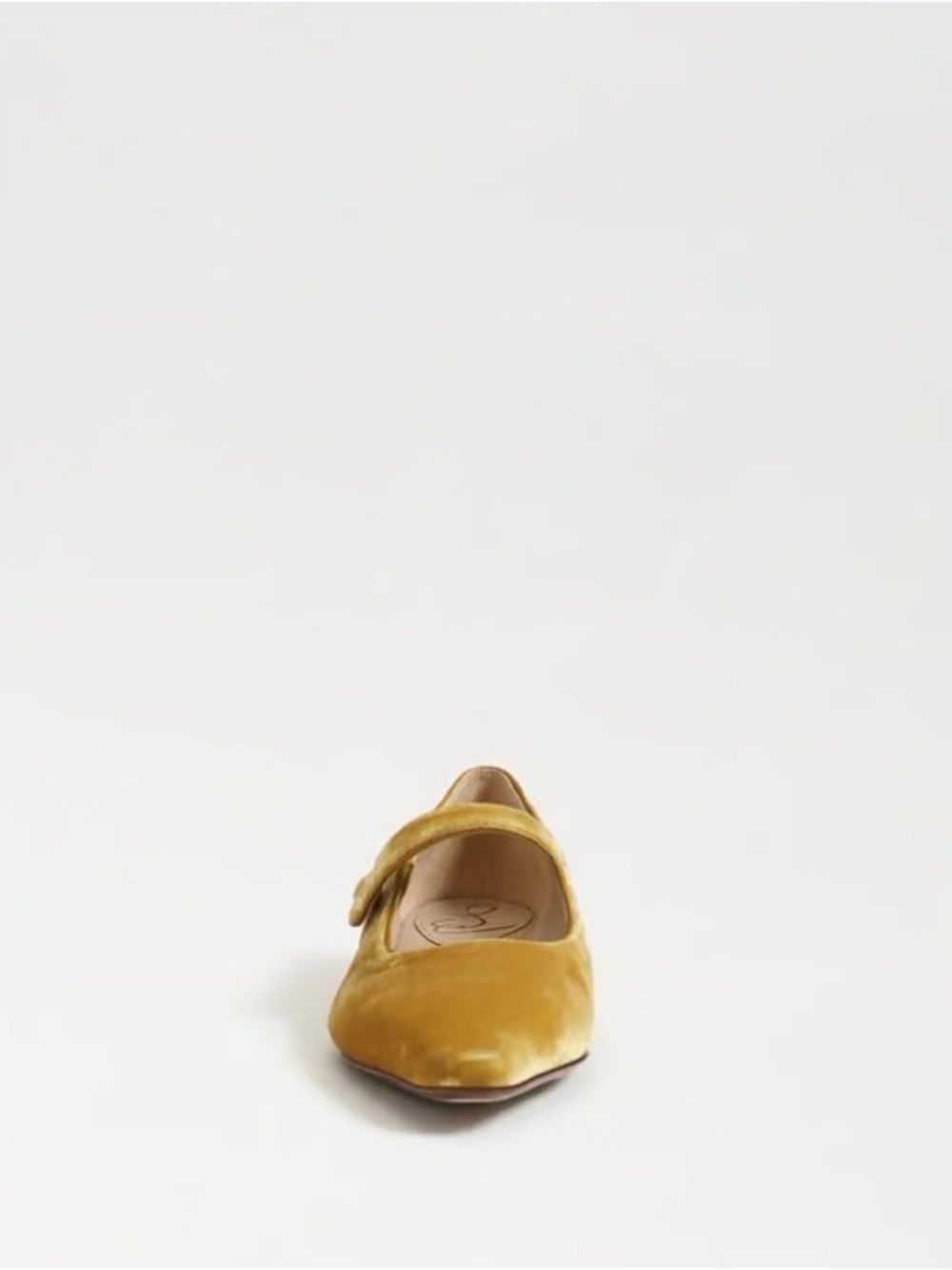 Sam Edelman Jene Mary Jane Pointed Toe Flat in Saffron Velvet (retired) - Picture 4 of 11